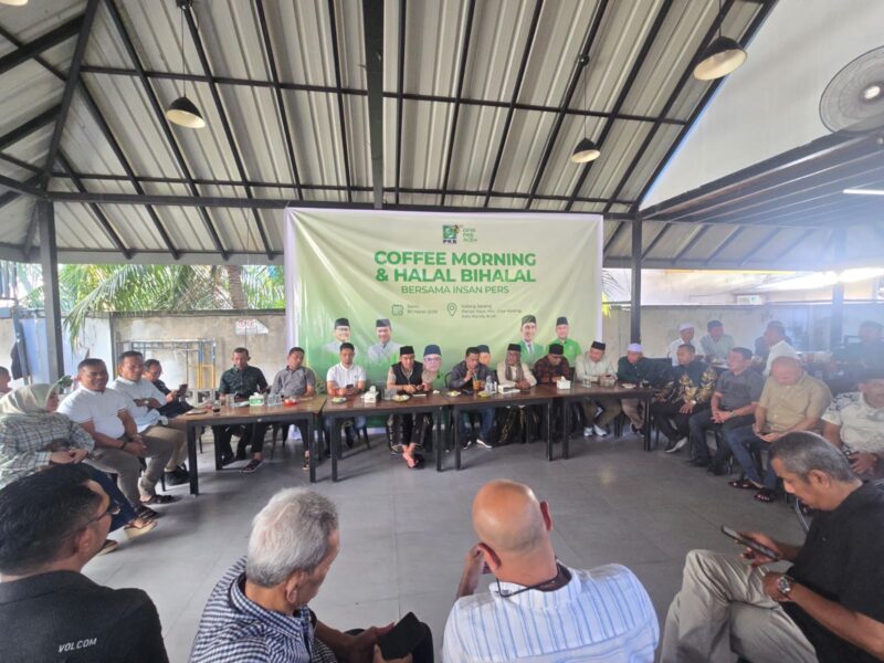 Suasana coffee morning dan halal bihalal bersama insan pers yang digelar DPW PKB Aceh di Banda Aceh, Senin (30/3/2026). Foto: Dok. Istimewa 