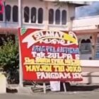 Papan bunga di lokasi pengukuhan Zulfa Saputra sebagai Imam Chik Masjid Abu Indrapuri. Foto: Dok. Istimewa