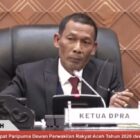 Ketua DPRA Zulfadhli menyampaikan pidato dalam Rapat Paripurna LKPJ Gubernur Aceh Tahun Anggaran 2025 di Banda Aceh, Senin (6/4/2026). Foto: Dok. DPRA