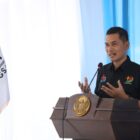 Sekda Aceh M. Nasir memberikan sambutan saat pelantikan pengurus KORMI Kota Langsa periode 2026-2030 di Pendopo Wali Kota Langsa, Minggu (10/5/2026). Foto: Dok. Istimewa
