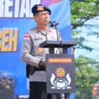 Kapolda Aceh Irjen Pol. Drs. Marzuki Ali Basyah, M.M memimpin apel dan prosesi pembaretan 30 Bintara Remaja Satbrimob Polda Aceh di Mako Brimob Jeulingke, Banda Aceh, Senin (11/5/2026). Foto: Dok. Istimewa 