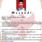 Ket foto: Musnadi, calon Reje Kampung Amor periode 2026–2031, dengan visi dan misi membangun desa yang adil, sejahtera, dan mandiri, memohon doa serta dukungan masyarakat pada pemilihan Juni 2026.(Dok/Ist)