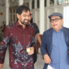 Juru Bicara Pemerintah Aceh, Nurlis Effendi, berbincang bersama Gubernur Aceh, Muzakir Manaf, usai agenda pertemuan terkait upaya Pemerintah Aceh memperoleh dukungan tambahan anggaran dari pemerintah pusat, Selasa (19/5/2026). Foto: Dok. Istimewa 