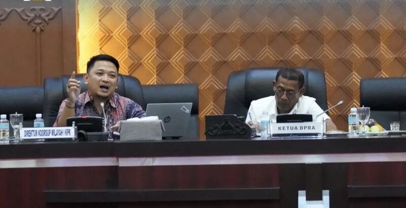 Ketua DPR Aceh, Zulfadhli pimpin rapat koordinasi pencegahan korupsi bersama KPK RI. Foto: Dok. Istimewa 