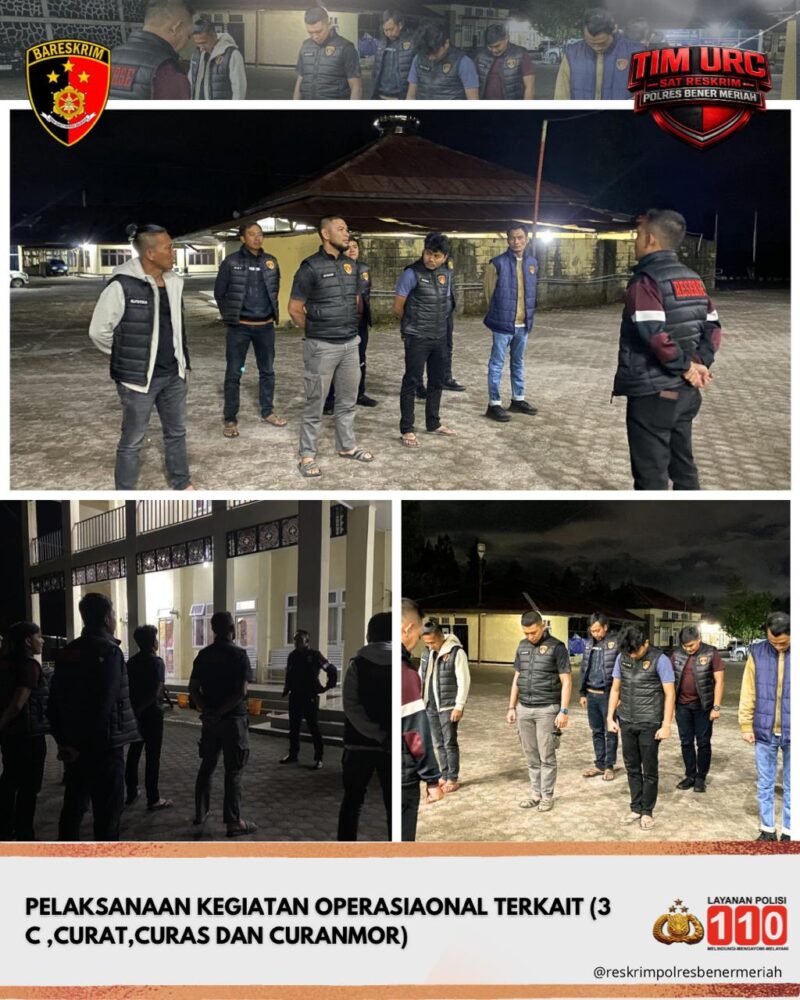 Ket Foto:
Kasatreskrim Polres Bener Meriah, AKP Supriadi, S.Sos, saat memimpin apel persiapan patroli malam bersama personel Satreskrim Polres Bener Meriah sebelum pelaksanaan kegiatan di lapangan.(Dok/Ist)