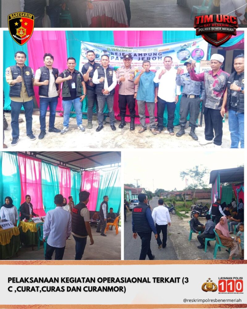 Keterangan Foto: Tim URC Satreskrim Polres Bener Meriah melaksanakan patroli dan monitoring pelaksanaan Pemilihan Reje di sejumlah kampung dalam wilayah Kabupaten Bener Meriah guna memastikan situasi kamtibmas tetap aman, tertib, dan kondusif.(Dok/Ist)