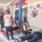 Petugas UTD RSUD Pidie Sengan mengambil darah dalam kegiatan memperingati HANI tahun 2026, di Kantor BNNK Pidie Jaya. Meureudu, Kamis 25/6/2026. Foto:Dok/Muhammad Rissan 