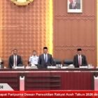 Rapat Paripurna Tahun 2026 dengan agenda penyampaian rekomendasi DPRA terhadap Laporan Keterangan Pertanggungjawaban (LKPJ) Gubernur Aceh Tahun Anggaran 2025. Foto: Dok. Istimewa