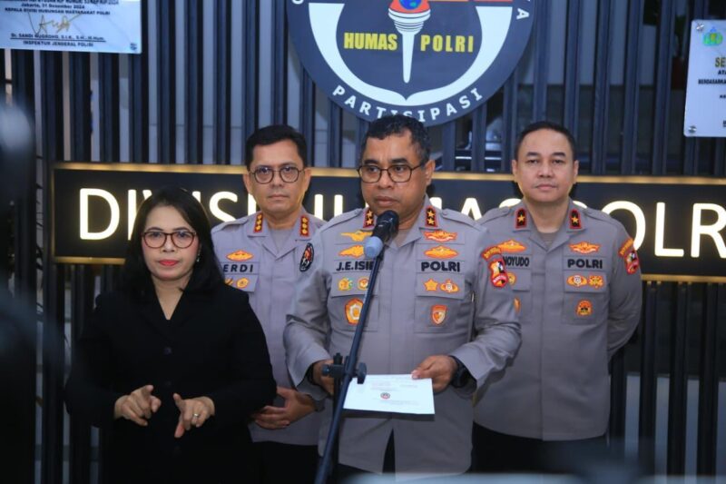 Kadiv Humas Polri Irjen Pol. Johnny Eddizon Isir menjelaskan bahwa seluruh kewenangan terkait pemeriksaan, penagihan, dan penegakan hukum di bidang perpajakan tetap menjadi tanggung jawab Direktorat Jenderal Pajak, Jumat (24/7/2026). Foto: Dok. Istimewa 