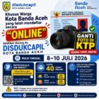 Pembukaan layanan penggantian foto KTP yang berlangsung pada 8–10 Juli 2026 dengan kuota 40 pemohon per hari melalui pendaftaran secara online. Foto: Dok. Diskominfo Kota Banda Aceh