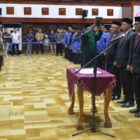 Gubernur Aceh, H. Muzakir Manaf melakukan Pengambilan Sumpah Jabatan dan Pelantikan Pejabat Pimpinan Tinggi Pratama beserta Kepala SMA/SMK dan SLB pada Lingkungan Pemerintah Aceh, di Anjong Mon Mata, Banda Aceh, Kamis, (23/7/2026). Foto: Dok. Biro Adpim Setda Aceh