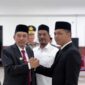 Foto Bersama Bupati Pidie Jaya Tgk. H.   Syibral Malasyi, MA. S.Sos. ME ( kanan ), Irbansus Inspektorat Pidie Jaya Hafrizal, SH. MH, Aula Cot Trieng, Lantai 2. (30/7/2026). Foto: Dok/Muhammad Rissan 