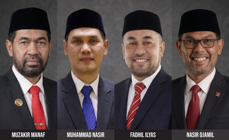 Empat tokoh Aceh menerima penghargaan pada ajang Pimred Award 2026 di Yogyakarta, yakni Gubernur Aceh H. Muzakir Manaf (Anugerah PENA EMAS), Sekda Aceh Muhammad Nasir (Mitra Pers Terbaik Award), Direktur Utama Bank Aceh Fadhil Ilyas (Corporate Leadership The Best Communication), serta Anggota Komisi III DPR RI M. Nasir Djamil. Foto: Dok. Istimewa 