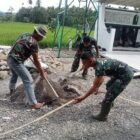 Personel Satgas TMMD Reguler ke-129 Kodim 0102/Pidie bersama masyarakat membangun pondasi tempat wudhu di Kompleks Masjid Al Furqan, Desa Cumbok Niewa, Kecamatan Sakti, Jumat (7/8/2026). Foto: Dok. Istimewa