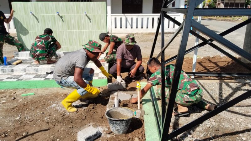 Satgas TMMD ke-129 Kodim 0107/Aceh Selatan merampungkan pembangunan sumur bor di Masjid Paya Pelumat, Kecamatan Labuhanhaji Timur, Selasa (11/8/2026). Foto: Dok. Istimewa 