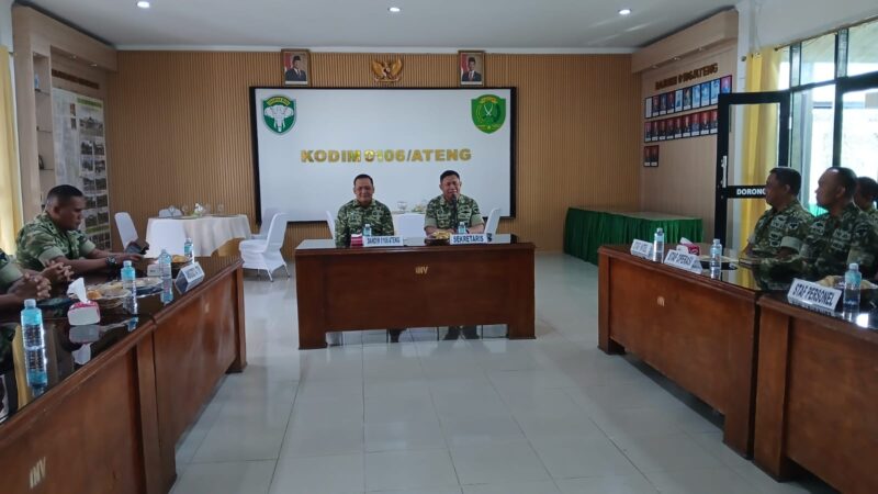 Ket Foto: Dandim 0106/Aceh Tengah Letkol Czi Rudy Haryanto menerima kunjungan Tim Post, Current dan Pre Audit Itdam Iskandar Muda yang dipimpin Letkol Inf Arif Subagio beserta rombongan di Makodim 0106/Aceh Tengah, Jumat (21/8/2026).Dok:Ist