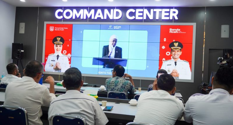 Pemerintah Kota Banda Aceh melalui Diskominfotik mengikuti peluncuran serentak Garuda Spark Innovation Hub (GSIH) secara hybrid dari Ruang CCROOM Diskominfotik Kota Banda Aceh, Rabu (26/8/2026). Foto: Dok. Diskominfo Kota Banda Aceh