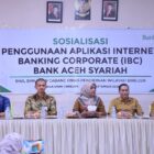 Bank Aceh Syariah memberikan edukasi pemanfaatan layanan Internet Banking Corporate (IBC) kepada kepala sekolah dan bendahara satuan pendidikan di Kabupaten Bireuen, Selasa (22/9/2026). Foto: Dok. Istimewa