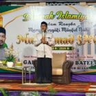 Penceramah Tgk. Ismail menyampaikan tausiah pada peringatan Maulid Nabi Muhammad SAW 1448 H di Desa Lubok Batee, Kecamatan Ingin Jaya, Aceh Besar, Senin (28/9/2026). Foto: Dok. Istimewa