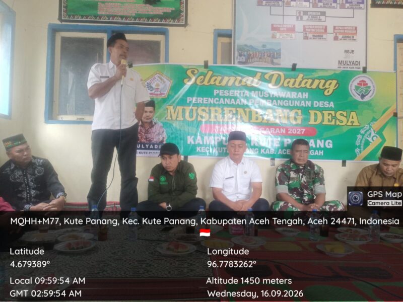 Ket Foto: DanPos Ramil Kute Panang Serma Bukhari menghadiri Musrenbang Desa, Rabu (16/9/2026).dok:Ist