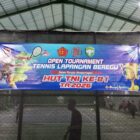 Peserta mengikuti Open Tournament Tenis Lapangan Beregu dalam rangka memperingati HUT ke-81 TNI Tahun 2026.dok:Ist