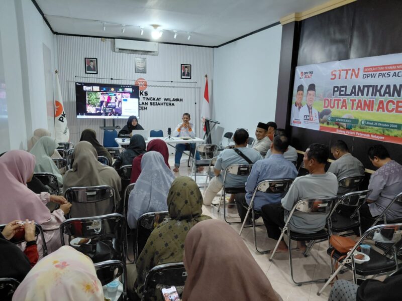 Pengurus DPW PKS Aceh mengikuti pelantikan Duta Tani Daerah yang digelar DPP PKS di Kabupaten Pringsewu, Lampung, Minggu (25/10/2026). Foto: Dok. Istimewa