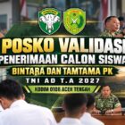 Personel Kodim 0106/Aceh Tengah melayani validasi administrasi calon siswa penerimaan Bintara dan Tamtama PK TNI AD TA 2027.dok:Ist