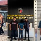 Personel Unit IV PPA Satreskrim Polresta Banda Aceh mengamankan seorang pria berinisial NUR atas dugaan KDRT terhadap istri dan penganiayaan terhadap anaknya, Jumat (30/10/2026). Foto: Dok. Istimewa